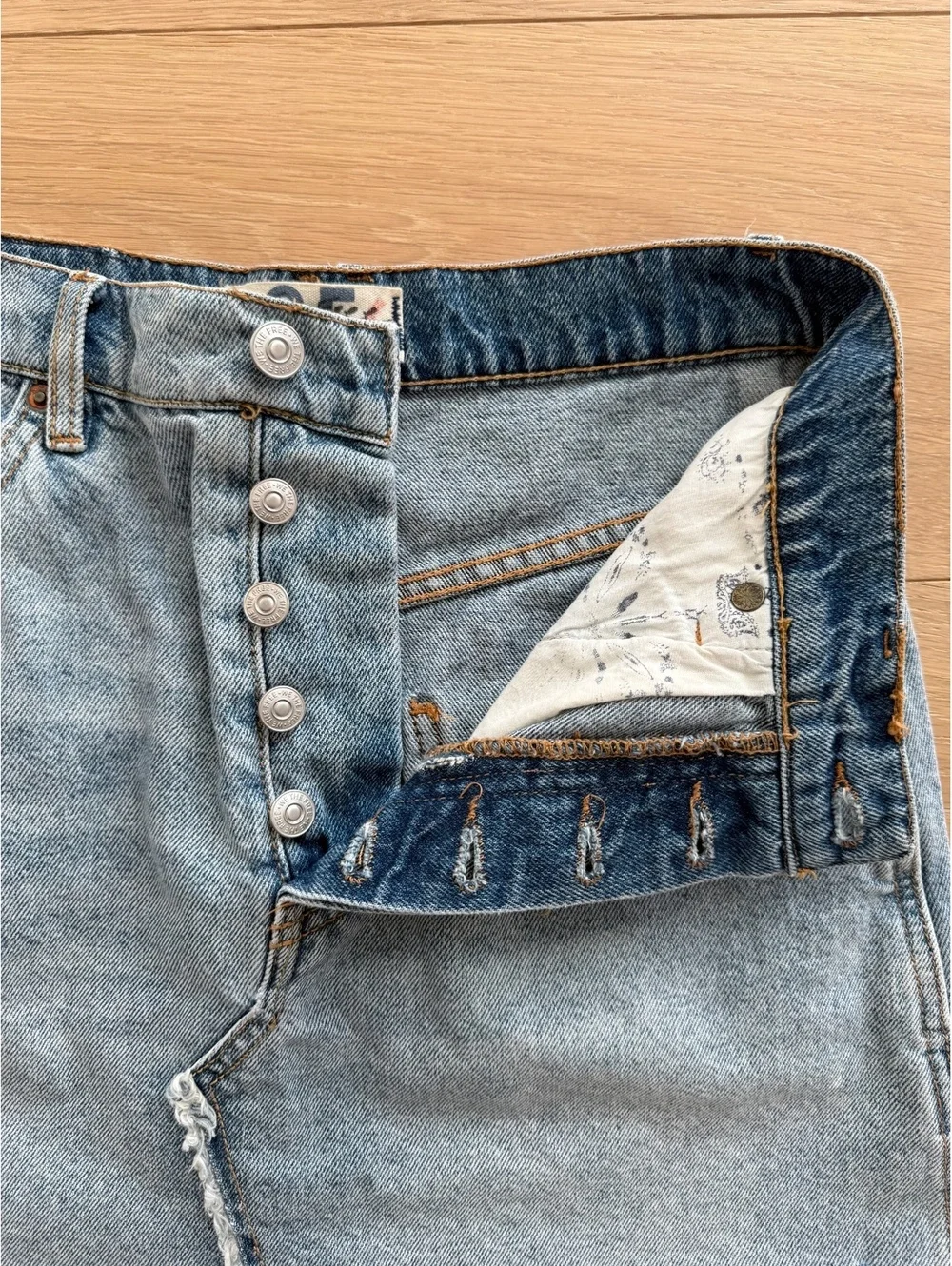 We The Free Denim Mini Skirt Size 25 Raw Hem